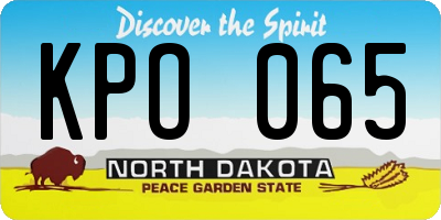 ND license plate KPO065