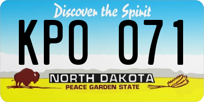 ND license plate KPO071