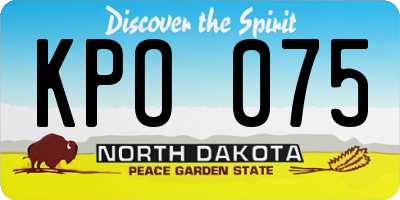 ND license plate KPO075