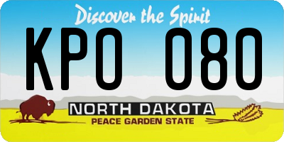 ND license plate KPO080