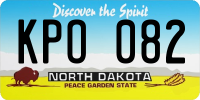 ND license plate KPO082