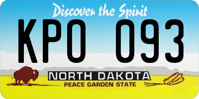 ND license plate KPO093