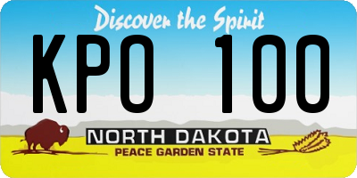 ND license plate KPO100