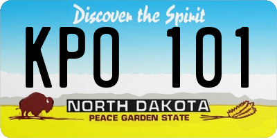 ND license plate KPO101