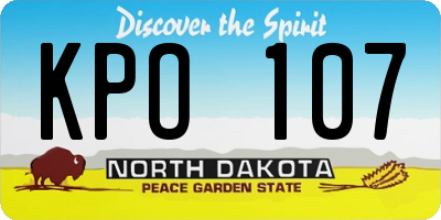 ND license plate KPO107
