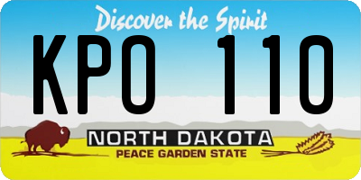 ND license plate KPO110
