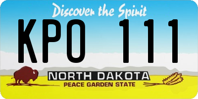 ND license plate KPO111