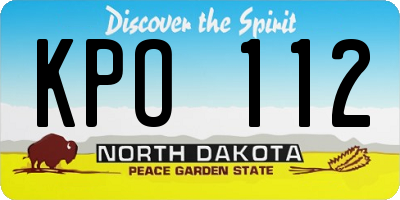 ND license plate KPO112