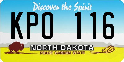 ND license plate KPO116