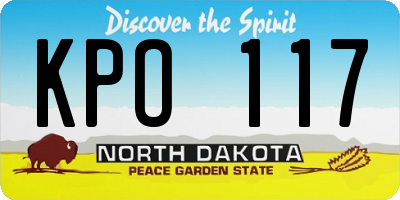 ND license plate KPO117