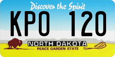 ND license plate KPO120