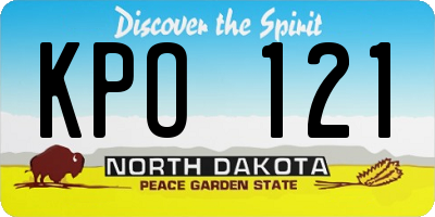 ND license plate KPO121