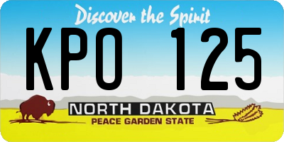 ND license plate KPO125