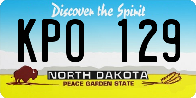 ND license plate KPO129