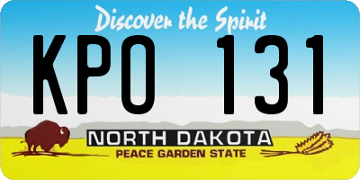 ND license plate KPO131