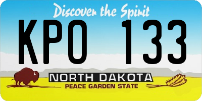 ND license plate KPO133