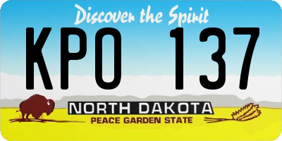 ND license plate KPO137