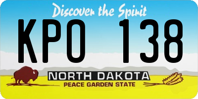ND license plate KPO138