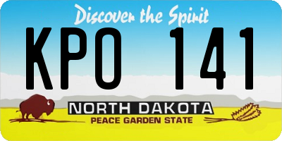 ND license plate KPO141
