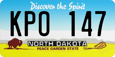 ND license plate KPO147