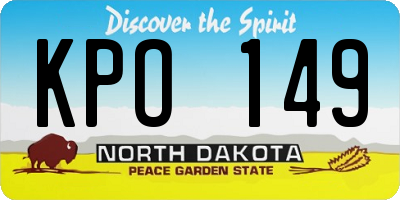 ND license plate KPO149