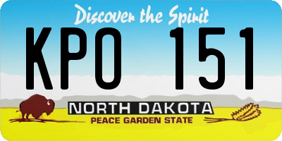 ND license plate KPO151
