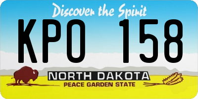 ND license plate KPO158