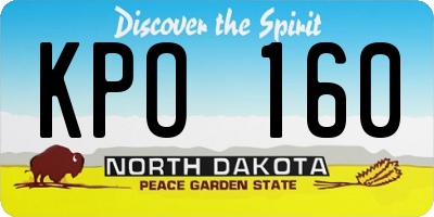 ND license plate KPO160