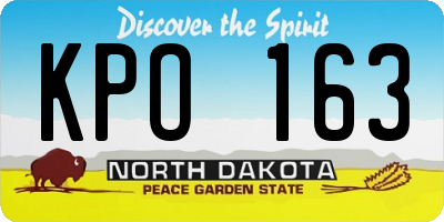 ND license plate KPO163
