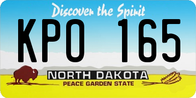 ND license plate KPO165