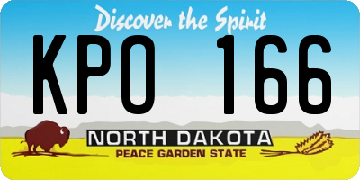 ND license plate KPO166