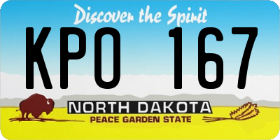 ND license plate KPO167