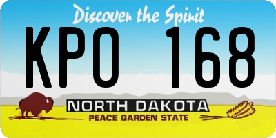 ND license plate KPO168