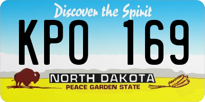 ND license plate KPO169