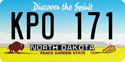 ND license plate KPO171