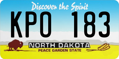 ND license plate KPO183