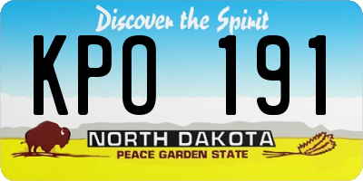 ND license plate KPO191