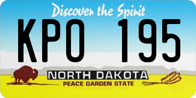 ND license plate KPO195