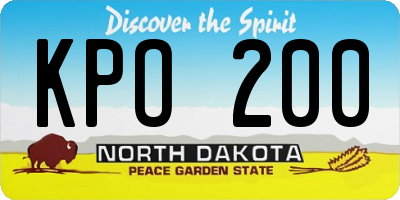 ND license plate KPO200