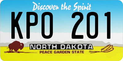 ND license plate KPO201