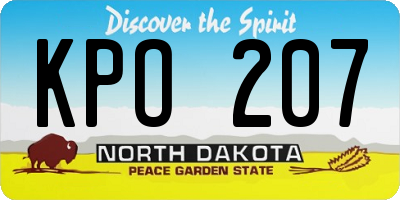 ND license plate KPO207