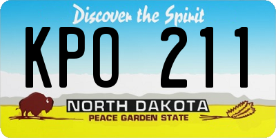 ND license plate KPO211