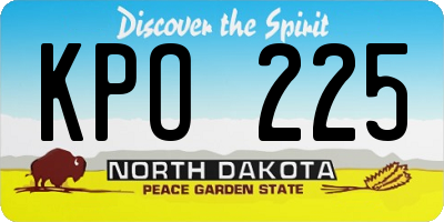 ND license plate KPO225