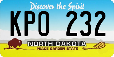 ND license plate KPO232