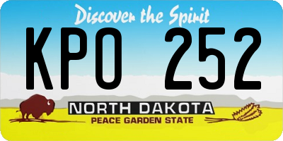 ND license plate KPO252