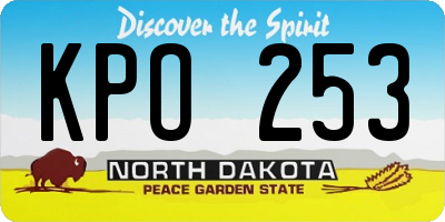 ND license plate KPO253