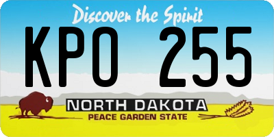 ND license plate KPO255