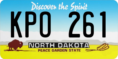 ND license plate KPO261