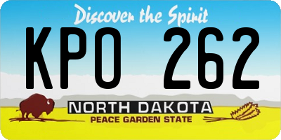ND license plate KPO262