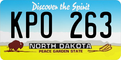ND license plate KPO263